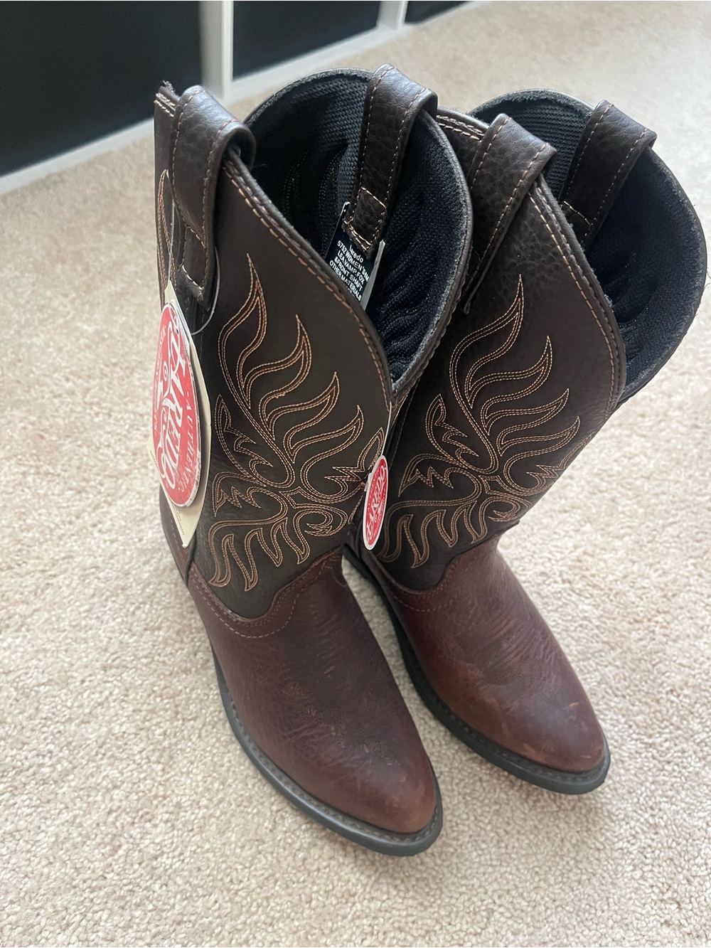 Women's Brown Western Cowboy Boots - Pull-On Style